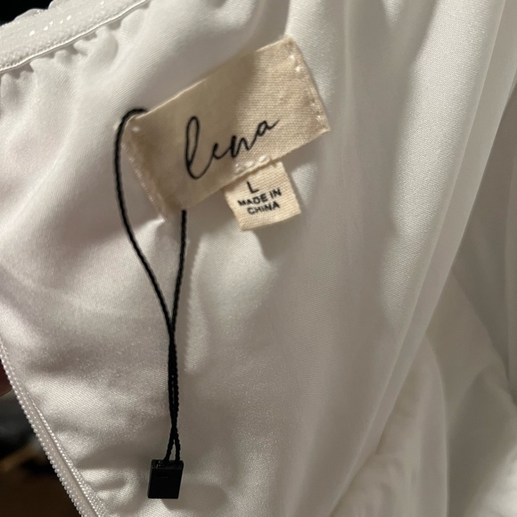 Lena White Bustier Strapless Cocktail Dress Women's Size Large Fully Lined - Picture 14 of 16